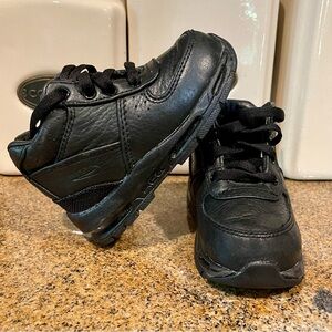 Kids Nike Black Leather Shoes